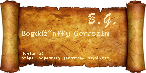 Bogdánffy Geraszim névjegykártya